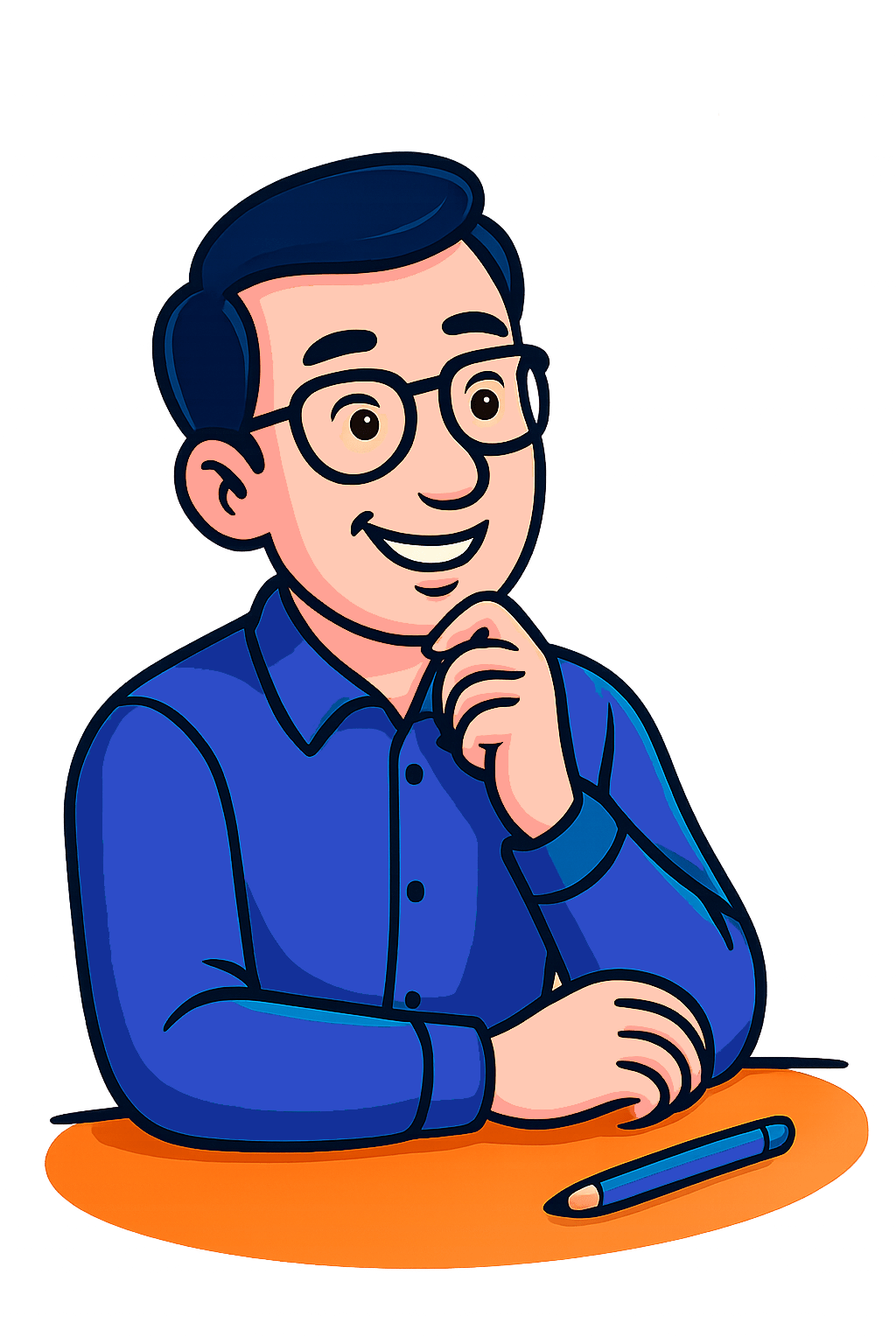 Zeichnung: Kundin ruft mit Handy an und ist am Lachen